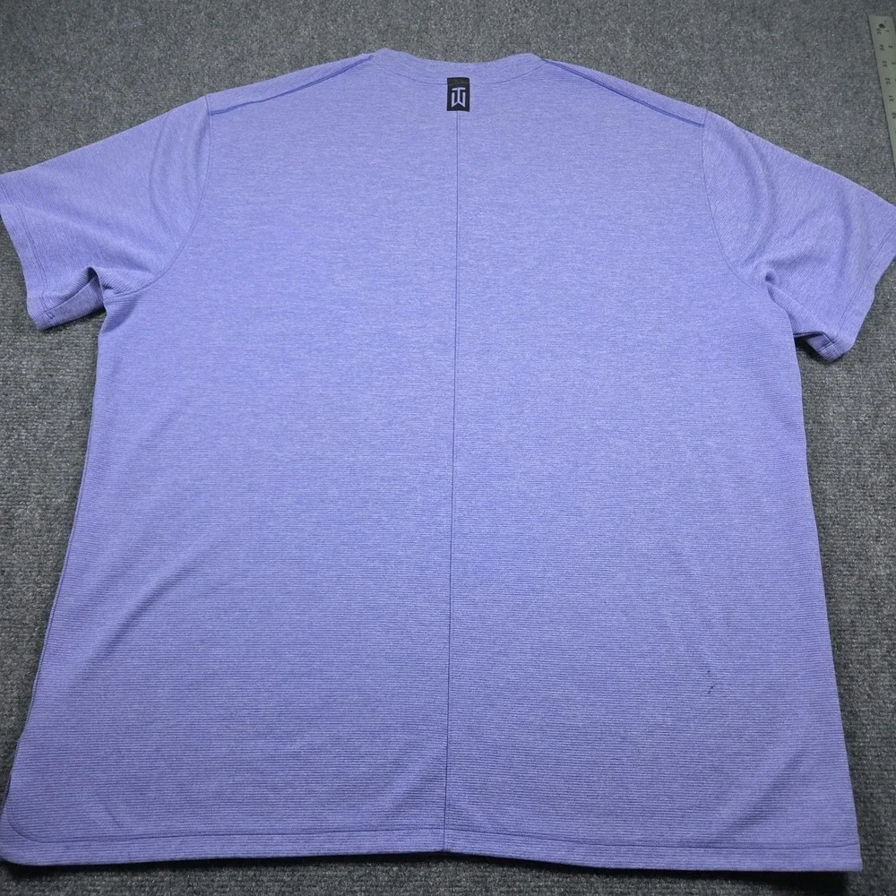 Nike Shirt Mens 2XL Blue Golf Tiger Woods AeroReact Mock Blade Polo BV1315